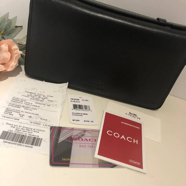 COACH - 今だけCOACH コーチ 長財布 メンズ クラッチ 黒 F93509❤️の ...