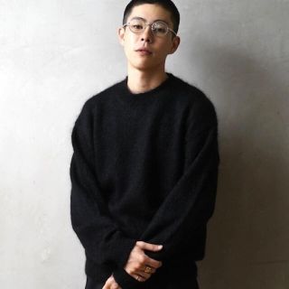 コモリ(COMOLI)の【送料込】AURALEE KID MOHAIR KNIT P/O　ブラック　4(ニット/セーター)