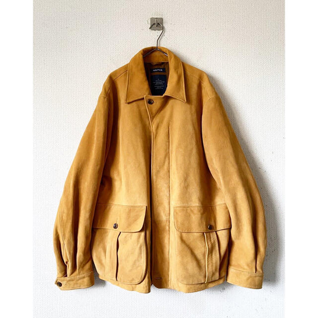 vintage nautica シープスキン 茶色 レザー ムートンジャケット 【現品