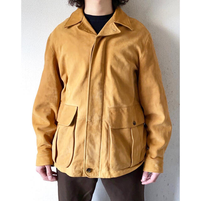 Maison Martin Margiela(マルタンマルジェラ)のvintage nautica シープスキン 茶色 レザー ムートンジャケット メンズのジャケット/アウター(レザージャケット)の商品写真