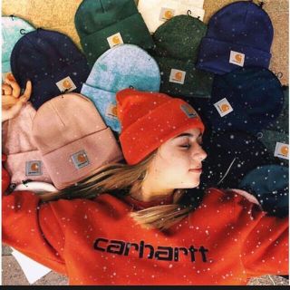 カーハート(carhartt)の新品カーハートニット帽　ブラック(ニット帽/ビーニー)