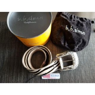 ビービーサイモンLA本店購入品スワロフスキーハラコゼブラベルト