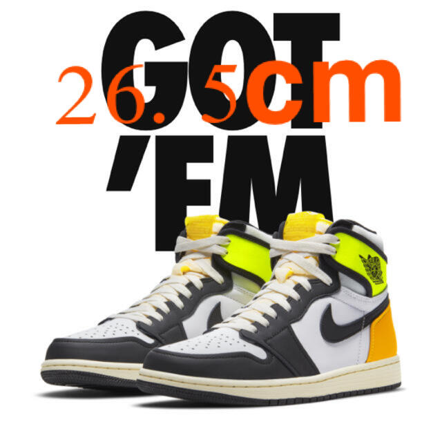 NIKE(ナイキ)のNIKE AIR JORDAN 1 HIGH OG VOLT GOLD 26.5 メンズの靴/シューズ(スニーカー)の商品写真