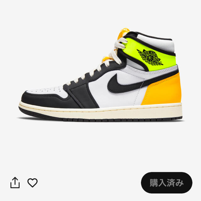 NIKE(ナイキ)の27 NIKE AIR JORDAN 1 HIGH OG VOLT GOLD  メンズの靴/シューズ(スニーカー)の商品写真