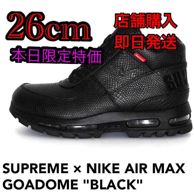 SUPREME × NIKE AIR MAX GOADOME ゴアドーム 黒 - スニーカー