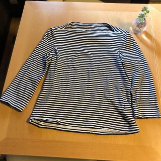 ケイトスペードニューヨーク(kate spade new york)のケイトスペード　ボーダー　ボードネック　七分袖　Tシャツ　ロンテT  S(Tシャツ(長袖/七分))