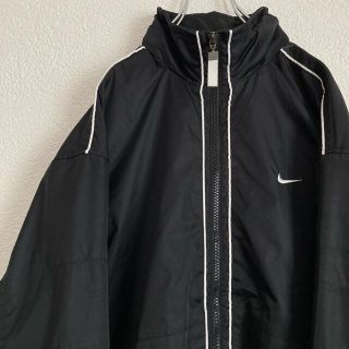 ナイキ(NIKE)のナイキ nike ナイロンジャケット パーカー モノトーン 黒 古着 90s (ナイロンジャケット)