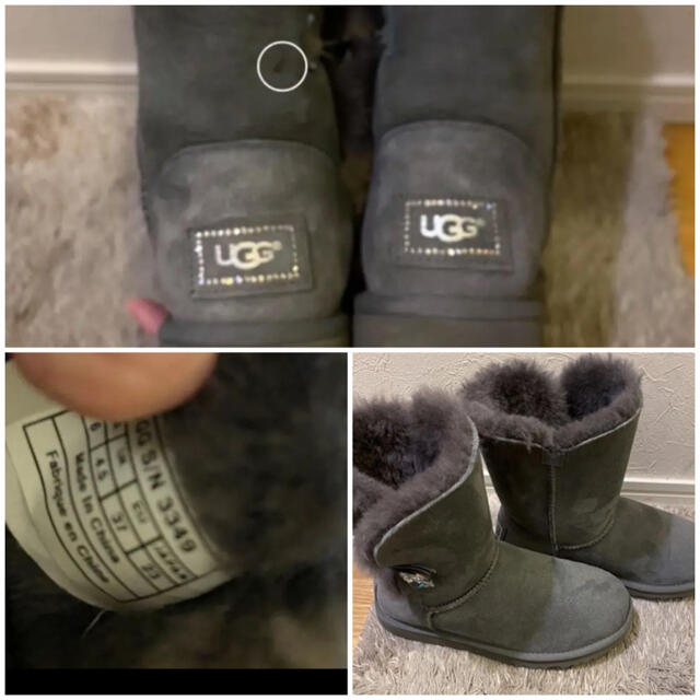 UGG(アグ)のUGG アグ ムートンブーツ　US6 ベイリーボタン　スワロフスキー レディースの靴/シューズ(ブーツ)の商品写真