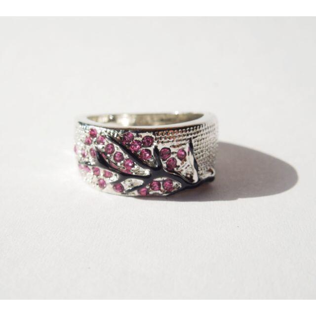 梅の木　桜の木　リング　指輪　ピンク　シルバー925刻印あり レディースのアクセサリー(リング(指輪))の商品写真