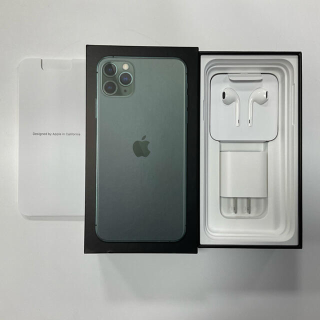 Apple(アップル)のiPhone 11 pro max 256 グリーン　本体＋箱付属 スマホ/家電/カメラのスマートフォン/携帯電話(スマートフォン本体)の商品写真
