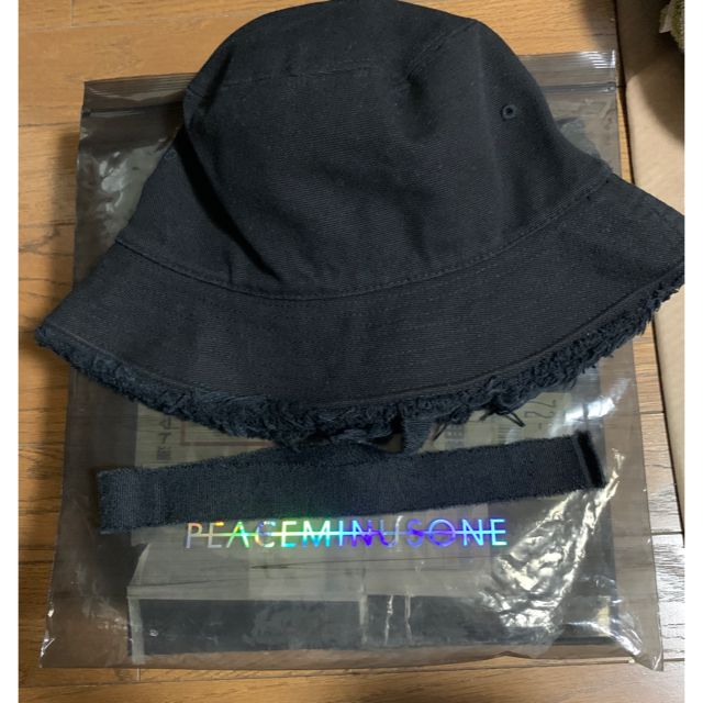 PEACEMINUSONE CANVAS BUCKET HAT #1 BLACK