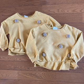 ザラ(ZARA)のzara baby マスタードトレーナ2着セット　98cm 2歳から3歳(Tシャツ/カットソー)