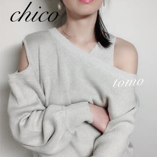 フーズフーチコ(who's who Chico)の新品❁﻿フーズフーチコ  ワンショルレイヤードタンク付きニット(ニット/セーター)