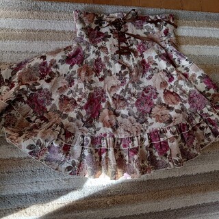 アンクルージュ(Ank Rouge)のゴブラン織り風編み上げスカート(ミニスカート)