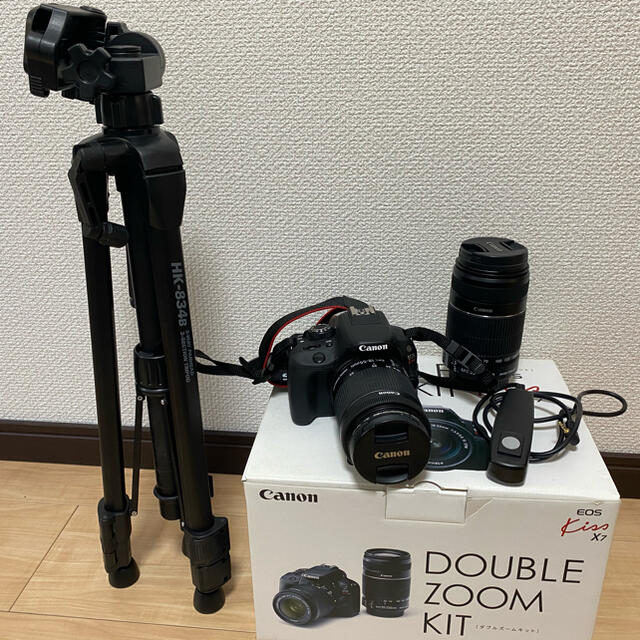 Canon EOS kiss x7 ダブルズームレンズレンズキット おまけ付き 日本