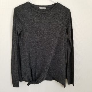 ザラ(ZARA)の【美品】ZARA カットソー 長袖 グレー(カットソー(長袖/七分))