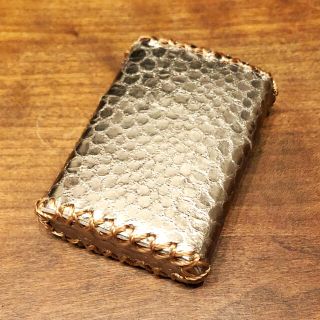 ジッポー(ZIPPO)の[本革] zippo用 レザーケース メタリック パイソン柄(タバコグッズ)