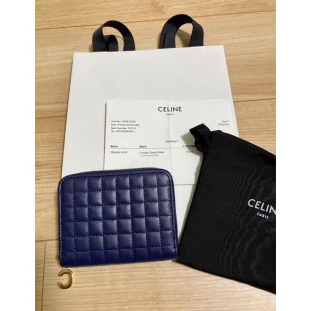 新品！CELINE セリーヌ キルティングレザー コンパクト ジップウォレット財布