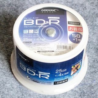 ブルーレイディスクBD-R(25GB)ハードコート【50枚+1枚】Blu-ray(ブルーレイレコーダー)