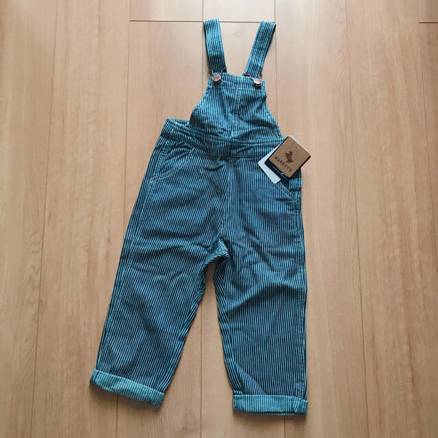 Wrangler(ラングラー)の新品✩.*˚マーキーズ Wrangler デニム オーバーオール ストライプ キッズ/ベビー/マタニティのキッズ服女の子用(90cm~)(ワンピース)の商品写真