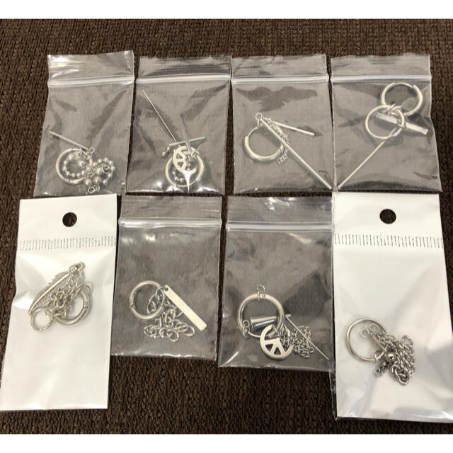 【美品】8点まとめ　韓国アイドル　チェーンピアス　フープピアス  メンズのアクセサリー(ピアス(片耳用))の商品写真