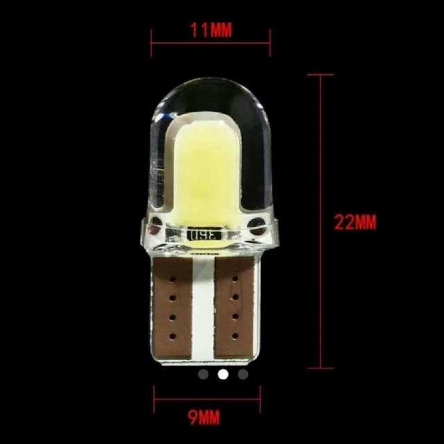 ◇2個セット◇シリコンヘッド T10 LED-COB【全面発光】×4チップ 自動車/バイクの自動車(汎用パーツ)の商品写真