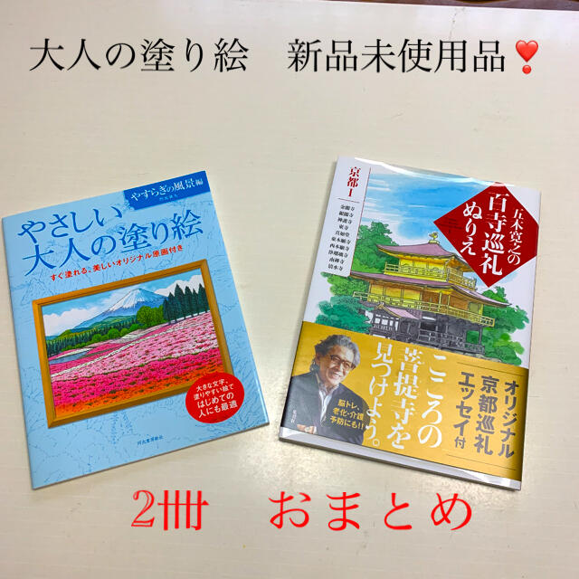 ★『五木寛之の百寺巡礼ぬりえ』 1 京都 と『やさしい塗り絵』新品未使用品2冊★ エンタメ/ホビーの本(ノンフィクション/教養)の商品写真