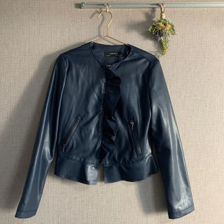 ZARA(ライダースジャケット ・ ブルー・ネイビー/青色系)の ZARA(ライダースジャケット ・ ブルー・ネイビー/青色系)の