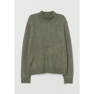 エイチアンドエム(H&M)の新品　未使用　h&m ファインニットセーター　グリーンメランジ(ニット/セーター)