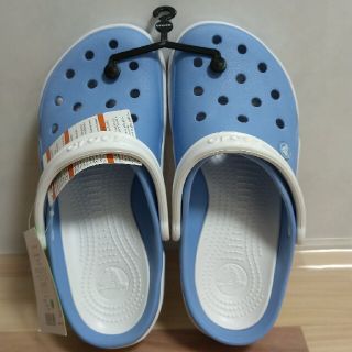 クロックス(crocs)のクロックス フロントコート 27cm 水色×白(サンダル)