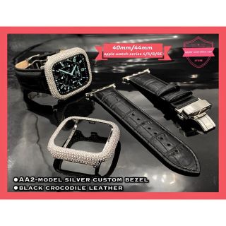 アップルウォッチ(Apple Watch)のアップルウォッチ40mm44mm用カスタムカバーベルトセット(レザーベルト)