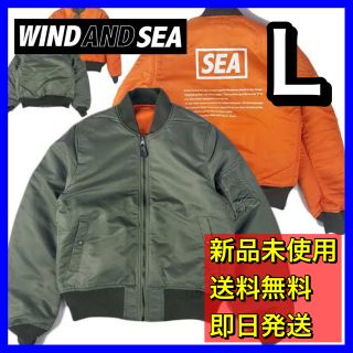 シー(SEA)のWIND AND SEA フライトジャケット MA-1 ma1 オリーブ　Ｌ(フライトジャケット)