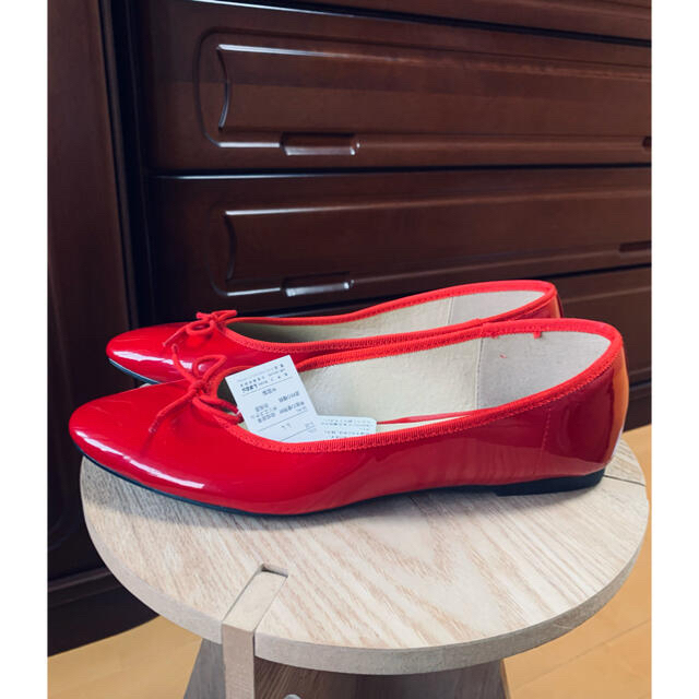 しまむら(シマムラ)のしまむら　バレエシューズ　赤　新品　LLサイズ レディースの靴/シューズ(バレエシューズ)の商品写真