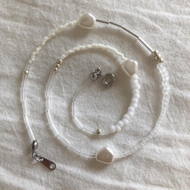 necklace…pearl ハンドメイドのアクセサリー(ネックレス)の商品写真