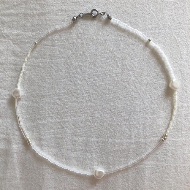 necklace…pearl ハンドメイドのアクセサリー(ネックレス)の商品写真