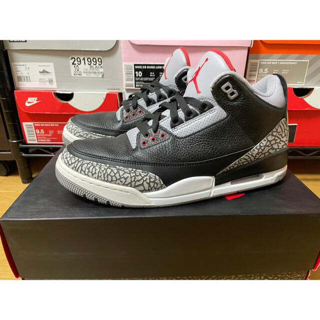 AIR JORDAN 3 RETRO OG ブラックセメント　28.5cm