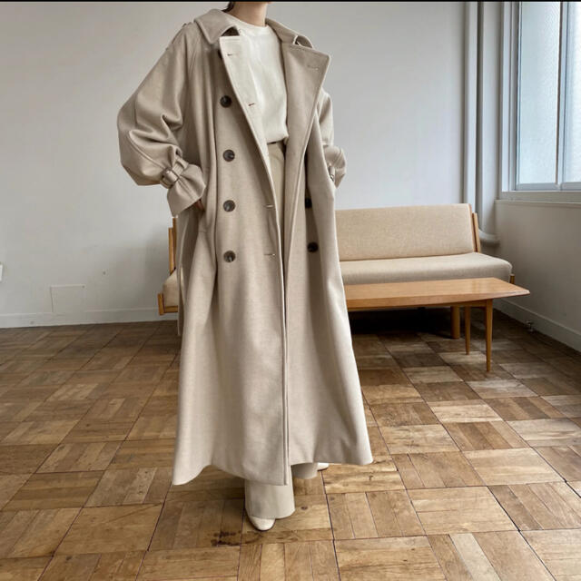 willfully jersey melton trench long coat