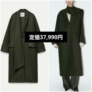 ZARA - スカーフ マンテコ ウールブレンド コート - ZW ZARAの ZARA - スカーフ マンテコ ウールブレンド コート - ZW ZARAの