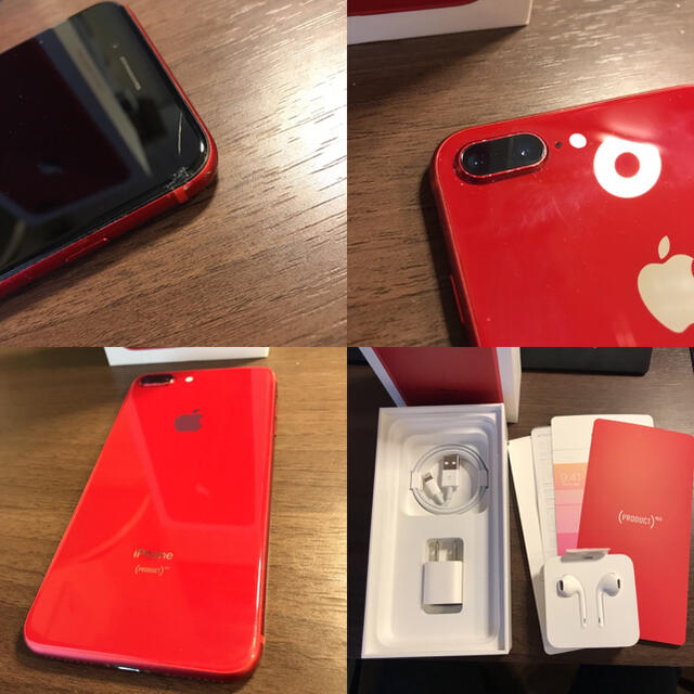 Apple(アップル)のiPhone 8 Plus Red 256GB docomo スマホ/家電/カメラのスマートフォン/携帯電話(スマートフォン本体)の商品写真