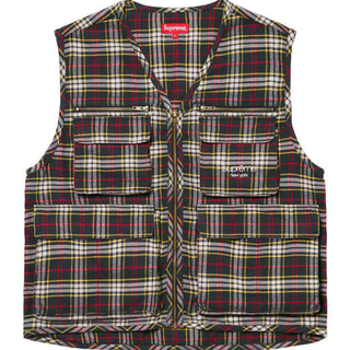 シュプリーム(Supreme)のsupreme Tartan Flannel Cargo Vest  M 新品　(ベスト)