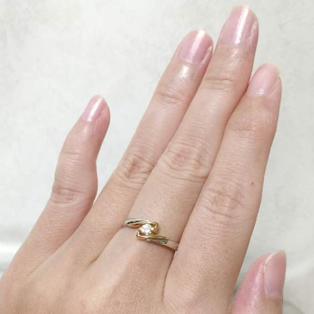 プラチナK18ダイヤモンドリング レディースのアクセサリー(リング(指輪))の商品写真