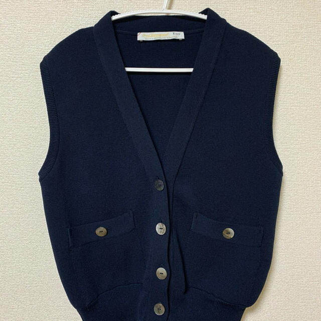 GREED(グリード)のharry stretch milano rib knit vest ネイビー レディースのトップス(ベスト/ジレ)の商品写真