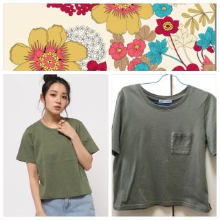 ローリーズファーム(LOWRYS FARM)のカーキ色Tシャツ(Tシャツ(半袖/袖なし))