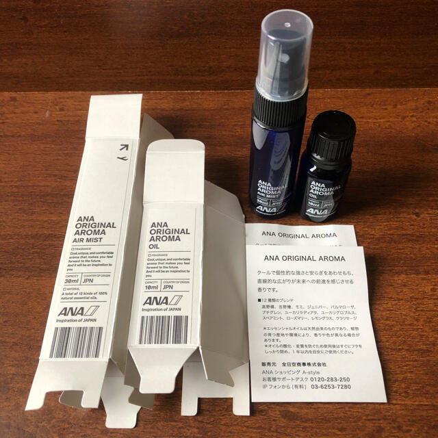 ANA(全日本空輸)(エーエヌエー(ゼンニッポンクウユ))のANAオリジナル  アロマオイル 10ml  アロマエアミスト 30mL セット コスメ/美容のリラクゼーション(アロマオイル)の商品写真