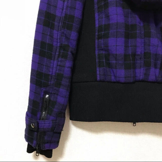 OZOC(オゾック)のOZOC 紫チェック柄 ダウンジャケット レディースのジャケット/アウター(ダウンジャケット)の商品写真