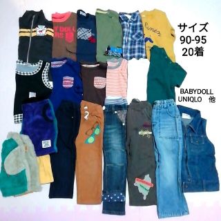 ユニクロ(UNIQLO)のまとめ売り　サイズ 90 95　20着＋コンビミニ４着(Tシャツ/カットソー)