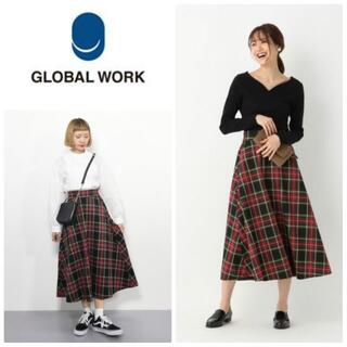 グローバルワーク(GLOBAL WORK)の【グローバルワーク】タータンチェックフレアスカート☆手洗い☆SからM(ロングスカート)