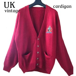 カラー(kolor)の【UK vintage】カーディガン　紋章　刺繍(カーディガン)