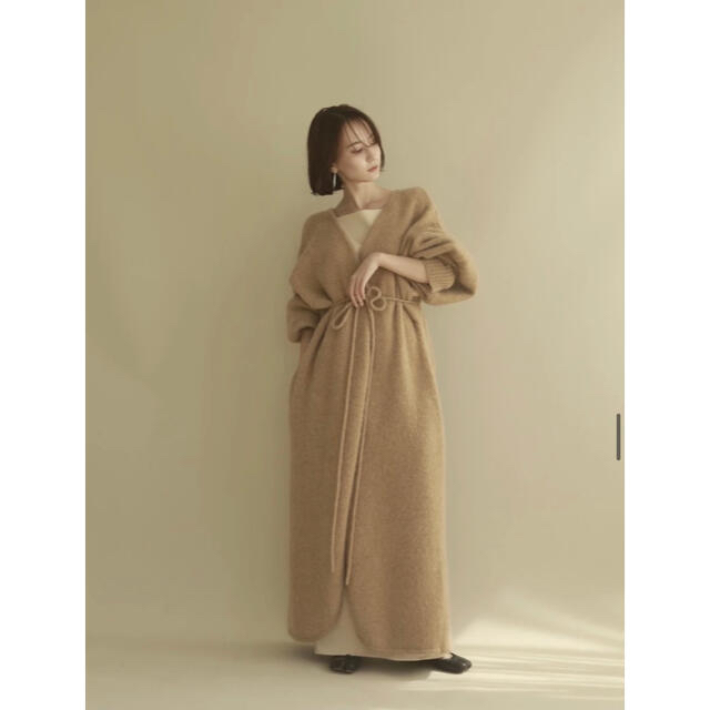 louren mohair long knit cardigan