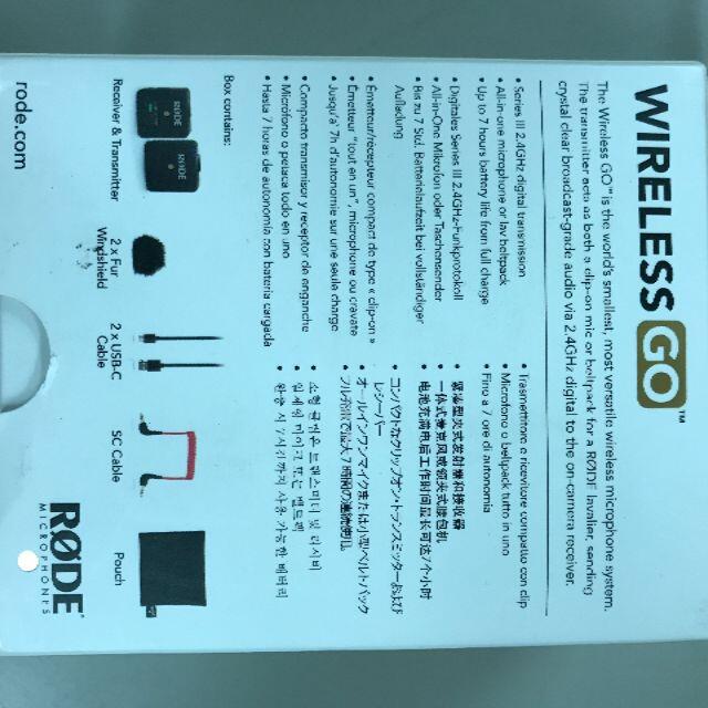 【美品】Rode WIRELESS GO ワイヤレスマイクセット 楽器のレコーディング/PA機器(マイク)の商品写真